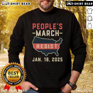Top Peoples March Resist sweatshirt design featuring bold graphics, worn during the Washington DC event on January 18.