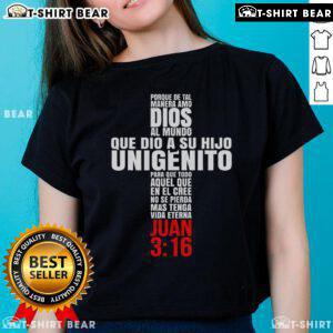 Top Porque De Tal Manera Amo Dios - Mensajes Bblicos Cristianos Ladies Tee showcasing a stylish Christian graphic design.