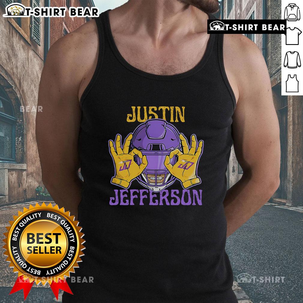 Retro 90s tank top featuring Justin Jefferson design, perfect for vintage sportswear enthusiasts and football fans.