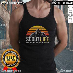 Top Scout Life tank top featuring 'Life is Better as a Scout' design, perfect for proud scouts and outdoor enthusiasts.