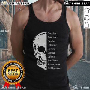 Top Shakespeare's Hamlet cast skull tank top featuring a unique design for fans of classic literature and theater.