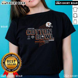 Texas Longhorns college football semifinal 2025 Goodyear Cotton Bowl ladies tee featuring the team's iconic helmet design.