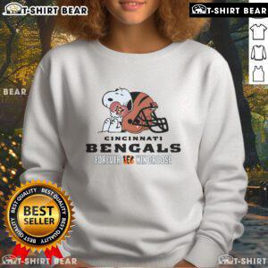 Alt Text: Cincinnati Bengals sweatshirt featuring Snoopy from The Peanuts Movie, celebrating football with 'Win or Lose' design.