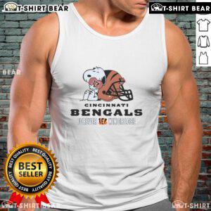 Top The Peanuts Movie Snoopy Forever Win Or Lose Football Cincinnati Bengals Tank Top featuring Snoopy in Bengals gear.