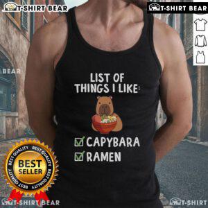 Capybara Lover tank top featuring fun ramen design, perfect for capybara enthusiasts and casual wear.