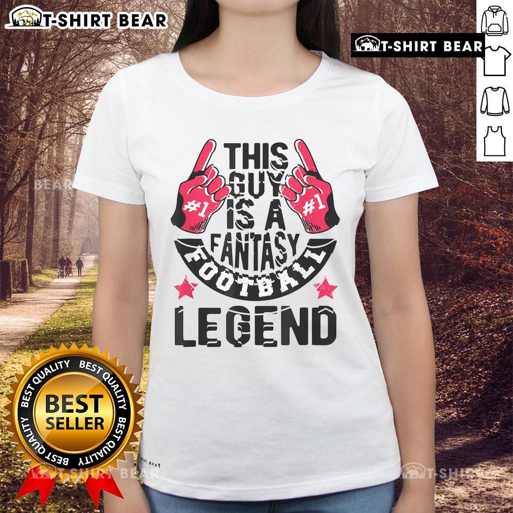 Top This Guy is a Fantasy Football Legend Ladies Tee featuring a stylish design for female fans of fantasy football.