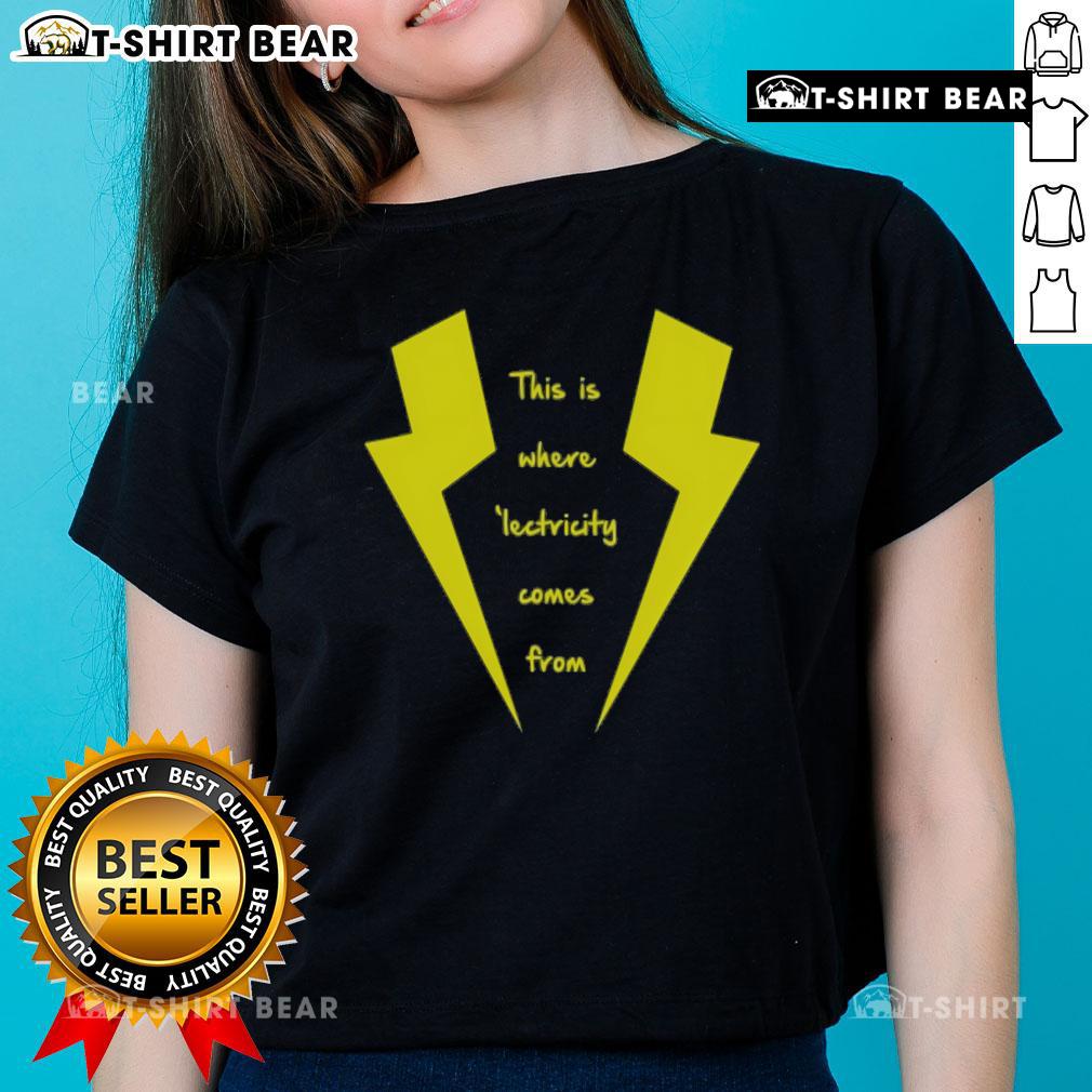 Top-This-Is-Where-Lectricity-Comes-From-Ladies-Tee featuring a stylish design, perfect for showcasing your love for electricity.