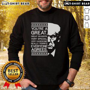 Top Trump Best Grandpa Ever Everyone Agrees Sweatshirt featuring a fun graphic design for proud grandfathers.