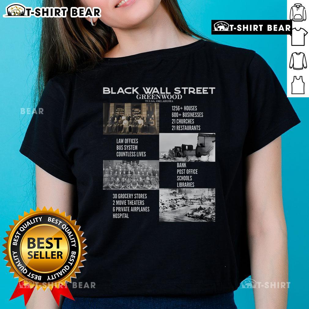 Vintage Black History Month tee featuring Black Wall Street design for women, celebrating Black business heritage.