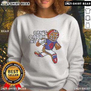 Alt Text: Top Vintage 'Can't Catch Me' Buffalo Bills 4 James Cook Sweatshirt featuring bold graphics and a stylish design.