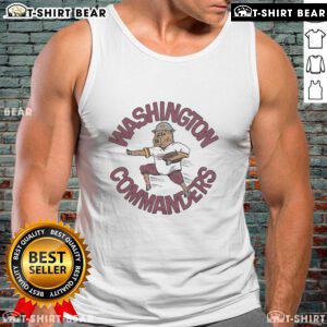 Top Washington Commanders mascot tank top featuring bold team colors and logo, perfect for fans and game day attire.