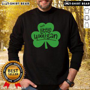 Adorable Top Wee Little Hooligan St. Patrick's Day sweatshirt featuring festive green design and playful graphics.