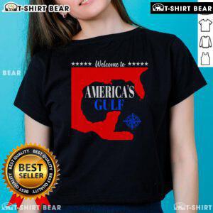 Top Welcome To America's Gulf Ladies Tee showcasing vibrant design and comfortable fit for stylish beach outings.