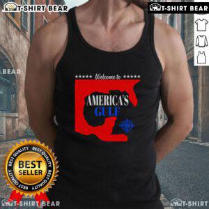 Stylish Top Welcome to America's Gulf tank top featuring vibrant colors and a trendy design for summer fashion.