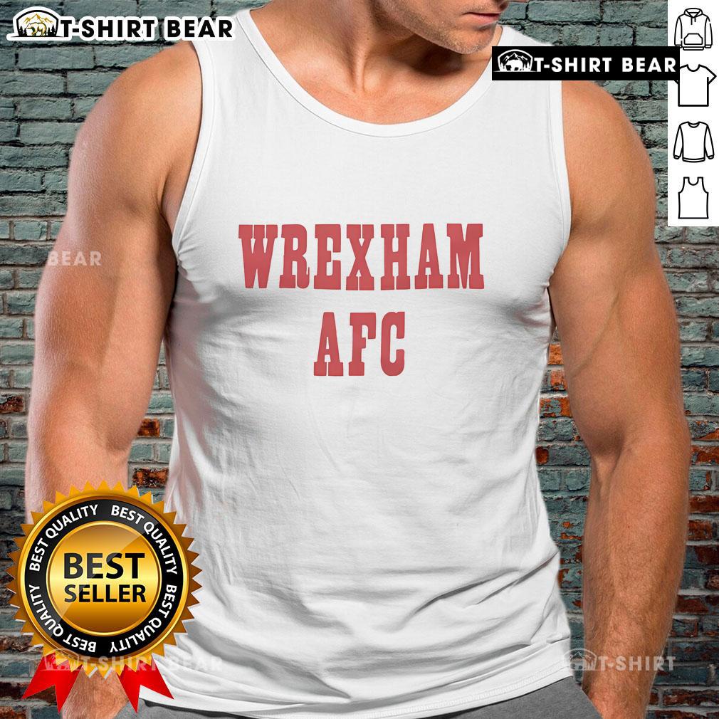 Stylish Top Wrexham AFC tank top featuring the club's logo, perfect for fans and summer sports activities.