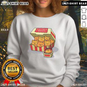 Adorable Cute Kitten Nuggets sweatshirt, perfect for cat lovers and pun enthusiasts, featuring a playful cat-themed design.