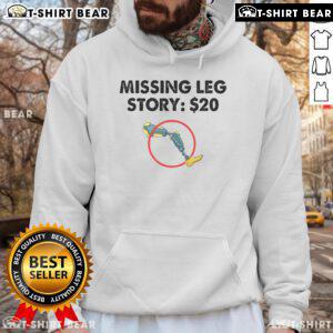 Funny prosthetic leg hoodie featuring a humorous missing leg story design, perfect for amputees and comedy lovers.