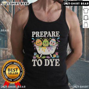 Funny Prepare to Dye Easter Egg dyeing tank top featuring colorful egg designs, perfect for festive spring celebrations.