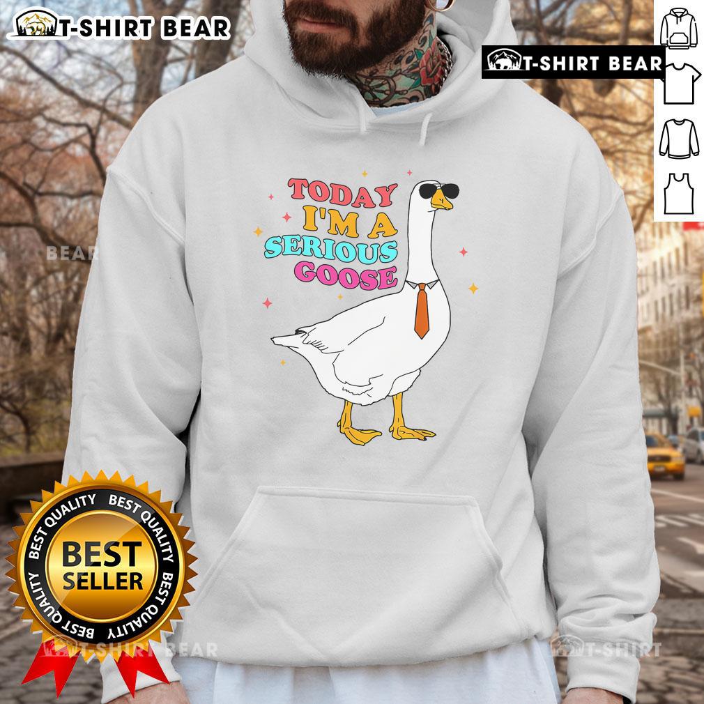 Funny Today I'm A Serious Goose hoodie featuring a cute goose design, perfect for adding humor to your wardrobe.