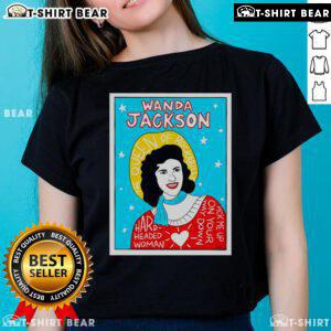 Hot Wanda Jackson rockabilly folk ladies tee featuring vibrant design and classic fit for music lovers and vintage fans.