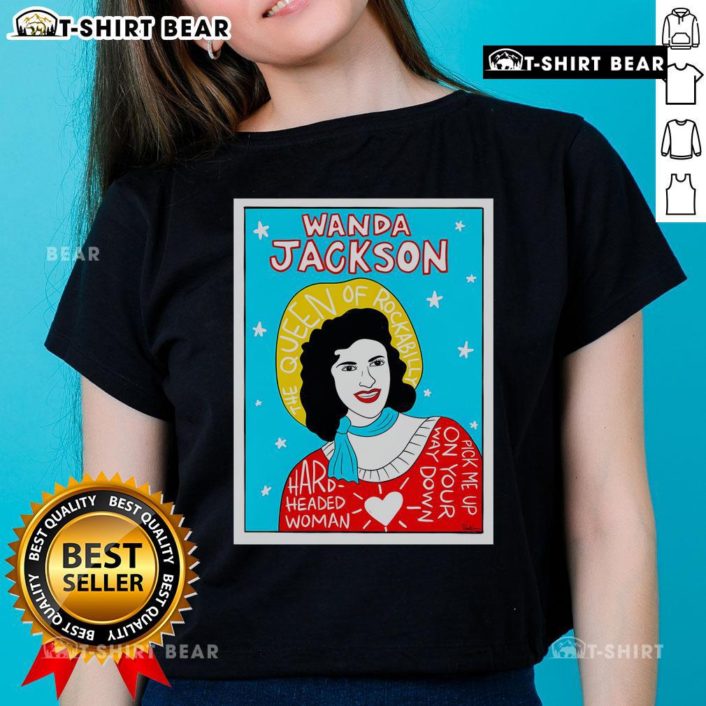 Hot Wanda Jackson rockabilly folk ladies tee featuring vibrant design and classic fit for music lovers and vintage fans.