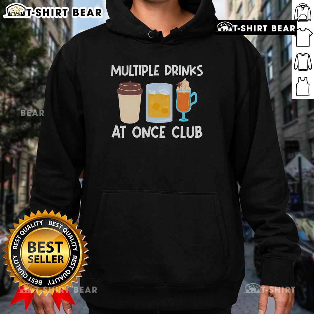 Funny hoodie featuring a design of multiple drinks, perfect for clubbing enthusiasts and party lovers.