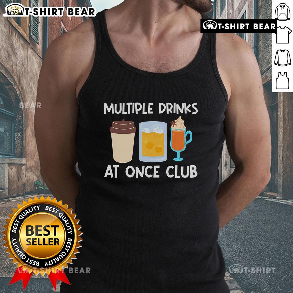 Funny tank top featuring 'Nice Multiple Drinks At Once' design, perfect for club nights and party enthusiasts.