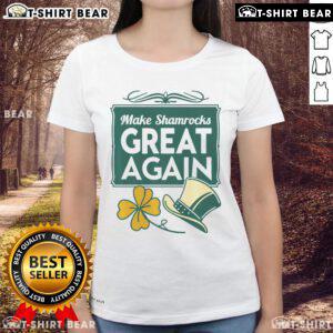 Women's Nice Patriotic Irish tee featuring 'Make Shamrocks Great Again' design, perfect for St. Patrick's Day celebrations.