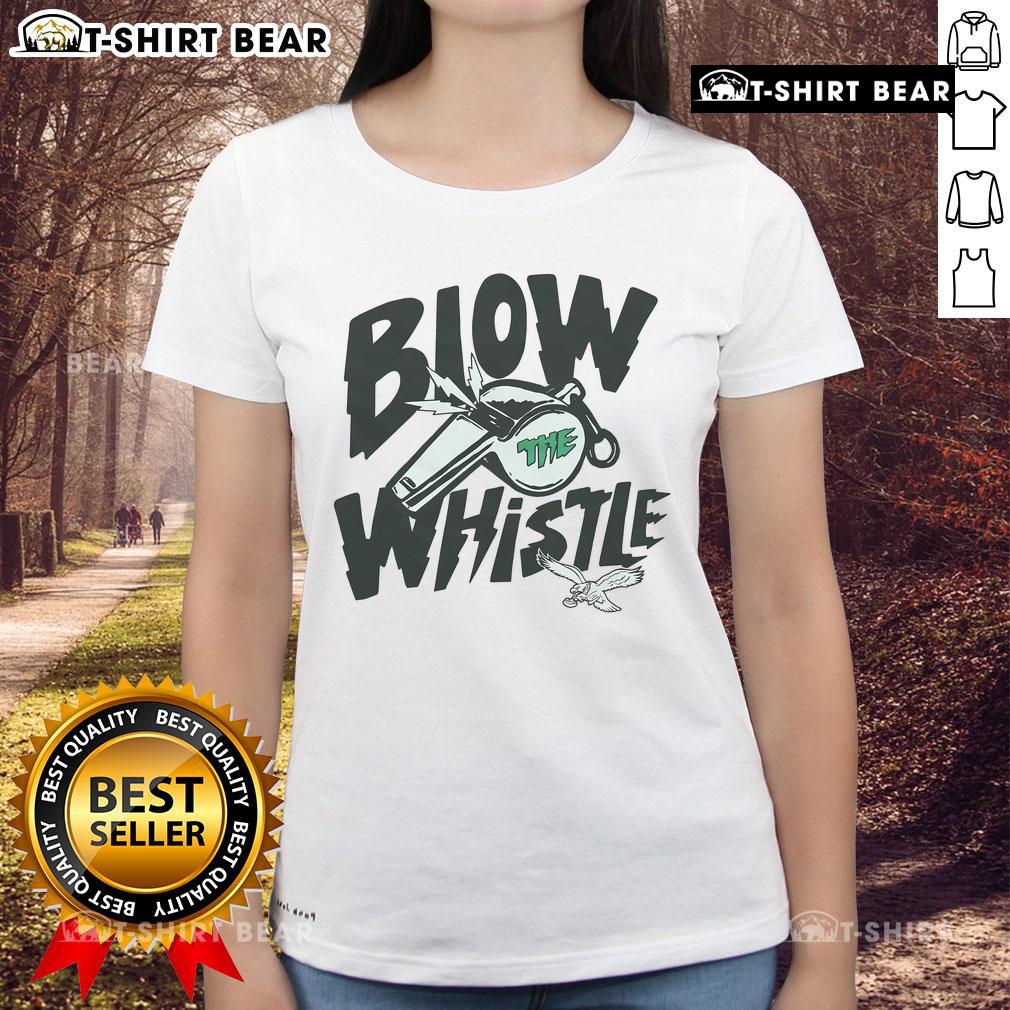 Nice Philadelphia Eagles Blow The Whistle Ladies Tee featuring vibrant team colors and stylish design for female fans.