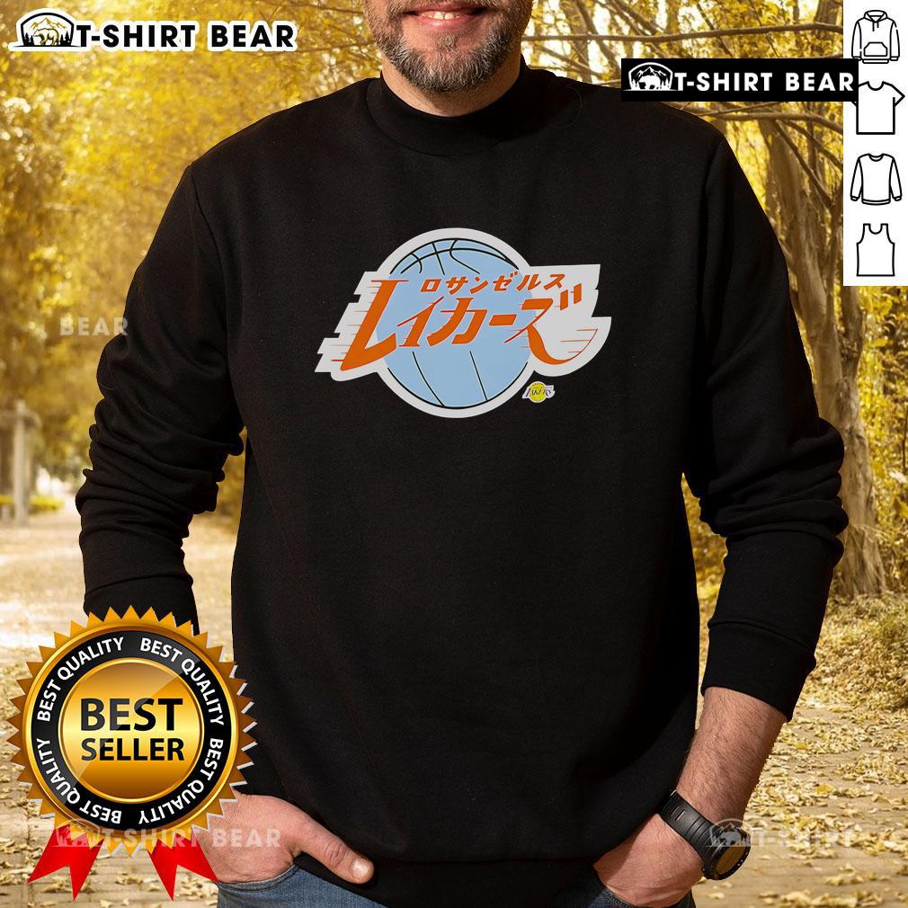 Alt Text: Official 2025 NBA All-Star Game Los Angeles Lakers logo on a stylish Japanese sweatshirt design.