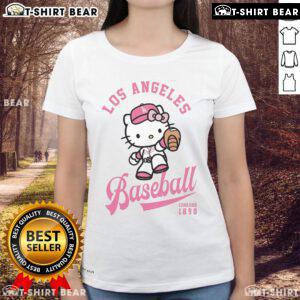Official Hello Kitty Los Angeles Dodgers ladies tee featuring a vibrant design, perfect for fans and fashion lovers.