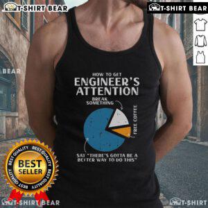How to Get Engineer Attention Pie Chart Tank Top featuring a humorous pie chart design for engineers.