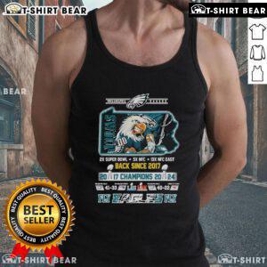 Official Philadelphia Eagles tank top celebrating Super Bowl Champions 2024, featuring 'Fly Eagles Fly' design.