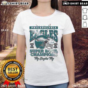 Official Philadelphia Eagles Super Bowl LII Champions ladies tee featuring team colors and logo, perfect for fans.