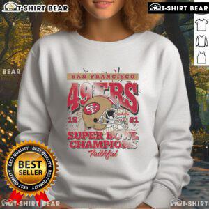 Official San Francisco 49ers Super Bowl XVI Champions Sweatshirt featuring team colors and logo for fans and collectors.