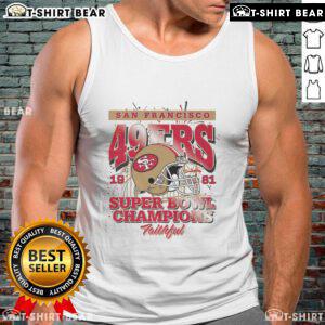 Official San Francisco 49ers Super Bowl XVI Champions tank top featuring team logo and vibrant colors, perfect for fans.