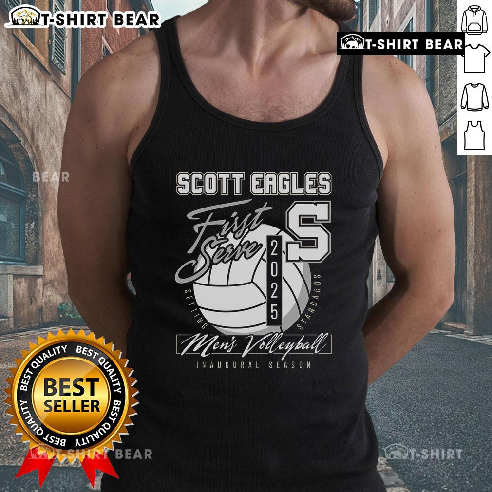 Official Scott Men's Volleyball First Serve 2025 Tank Top featuring sporty design and vibrant colors for athletes.