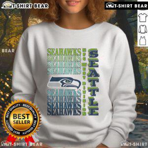Official Seattle Seahawks Gradient Wordmark Sweatshirt featuring bold team logo and stylish gradient design.