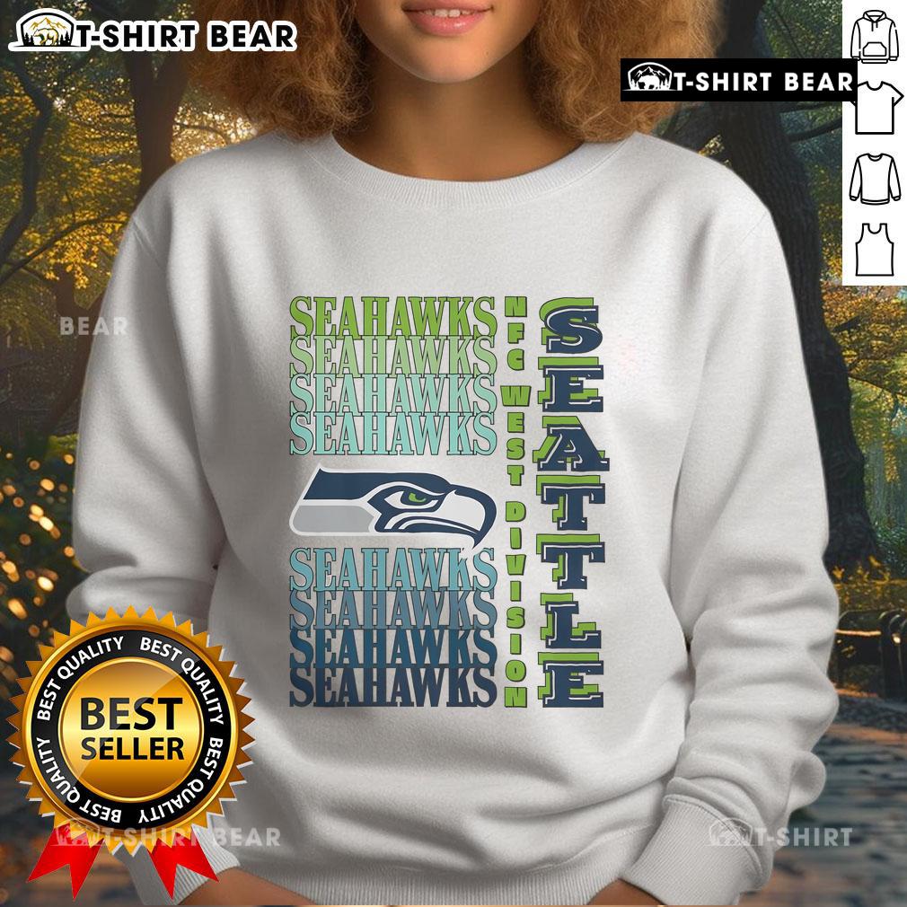 Official Seattle Seahawks Gradient Wordmark Sweatshirt featuring bold team logo and stylish gradient design.