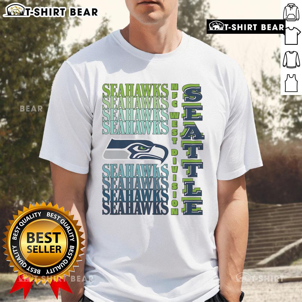 Official Seattle Seahawks Gradient Wordmark T-Shirt featuring vibrant team colors and logo for fans and collectors.