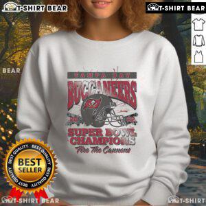 Alt Text: Official Tampa Bay Buccaneers Super Bowl XXXVII Champions Sweatshirt featuring team logo and championship graphics.