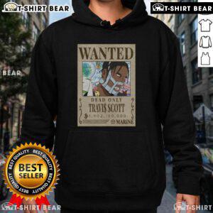 Official Travis Scott One Piece Wanted Poster Dead Only Hoodie featuring unique design and vibrant colors for fans.