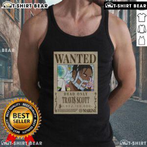 Alt Text: Official Travis Scott One Piece Wanted Poster Dead Only Tank Top featuring vibrant graphic design and bold colors.
