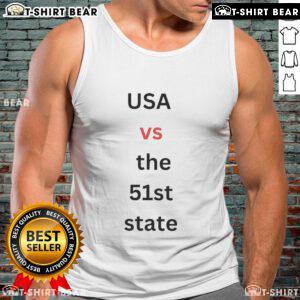 Official USA vs The 51st State tank top featuring a bold graphic design, perfect for casual wear and patriotic events.