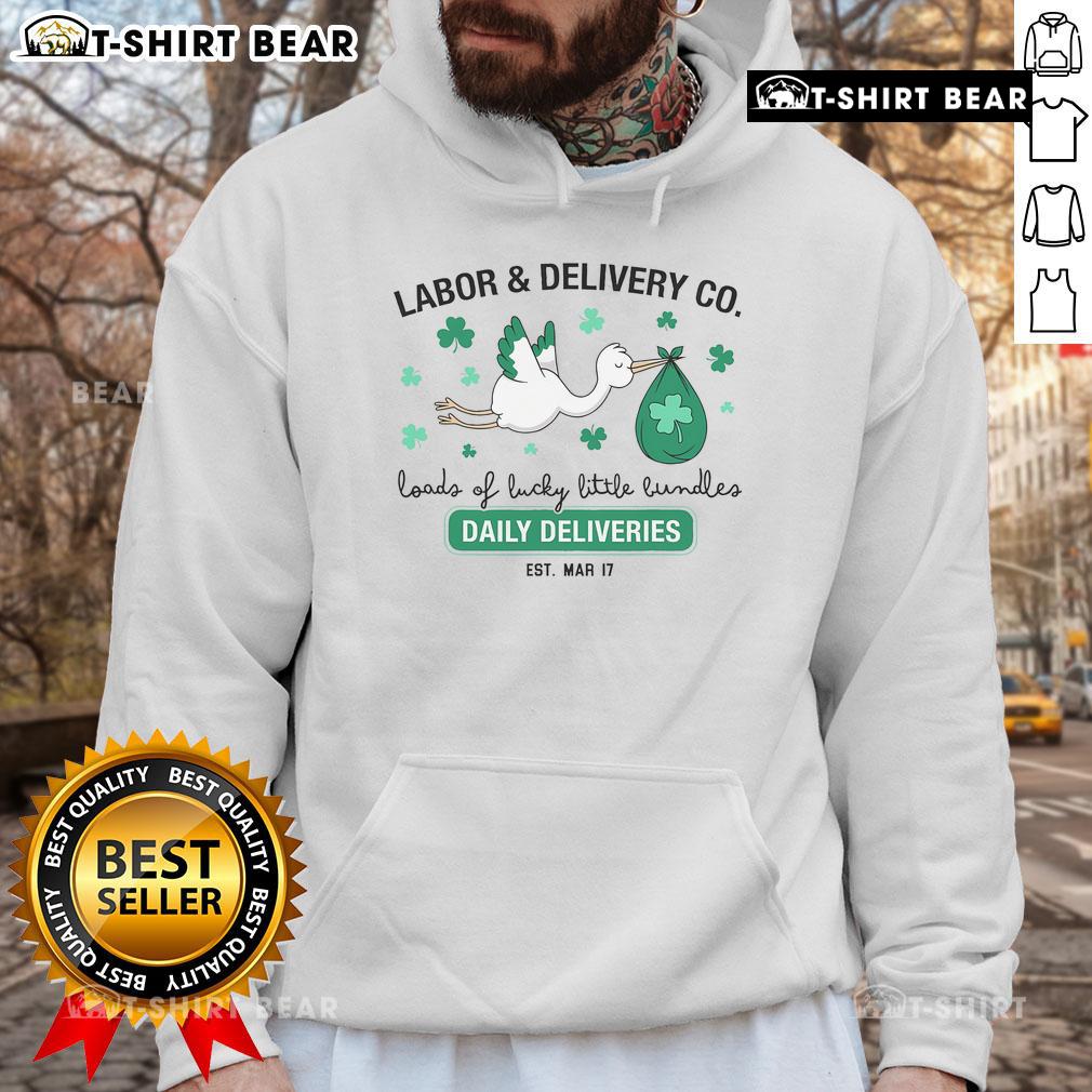 St. Patrick's Day Lucky LD Nurse Shamrock Hoodie for original labor and delivery celebrations.
