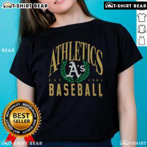 Premium Athletics Baseball Pitchout Est 1901 Ladies Tee in sporty design, perfect for baseball fans and casual wear.