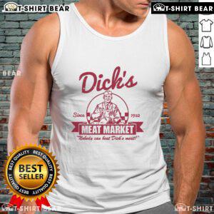 Premium Dicks Meat Market tank top design since 1952, showcasing bold graphics and vibrant colors for meat lovers.