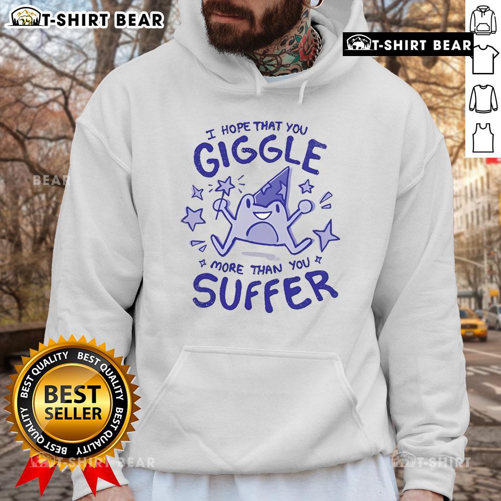 Alt Text: Frog witch hoodie titled 'Pretty I Hope That You Giggle More Than You Suffer' featuring a whimsical frog design.