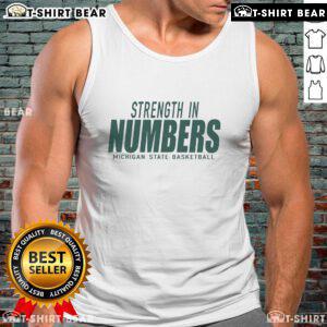 Pretty Michigan State Spartans Basketball Strength In Numbers Tank Top featuring vibrant team colors and logo design.