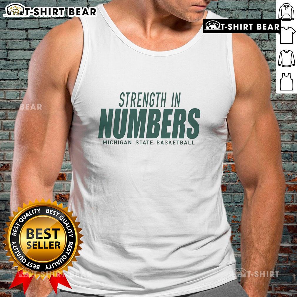 Pretty Michigan State Spartans Basketball Strength In Numbers Tank Top featuring vibrant team colors and logo design.